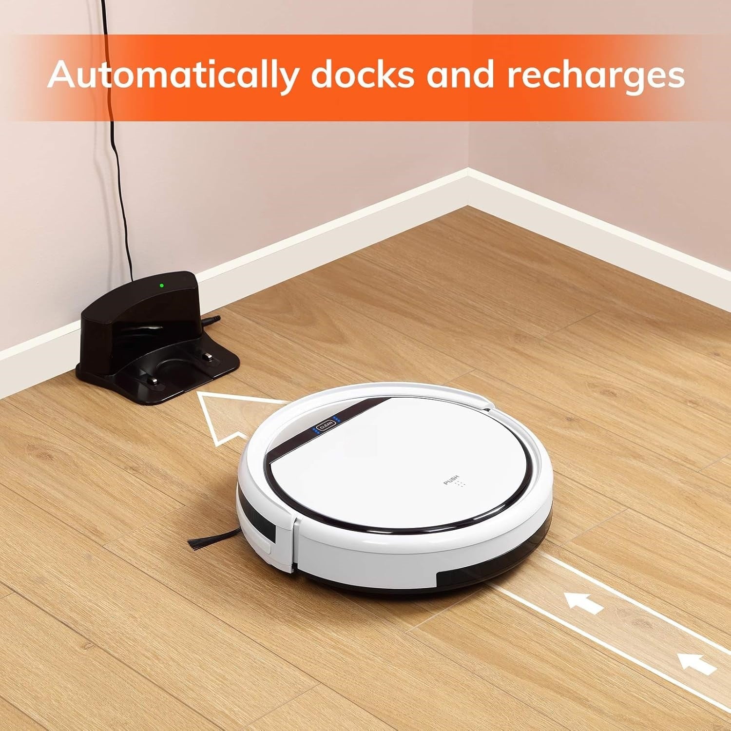 V3 Pro Robot Vacuum Cleaner, Tangle-free Suction, Slim, Automatic Self-Charging Robotic Vacuum Cleaner, Daily Schedule Cleaning, Ideal For Pet Hair .Hard Floor and Low Pile Carpet,Pearl White