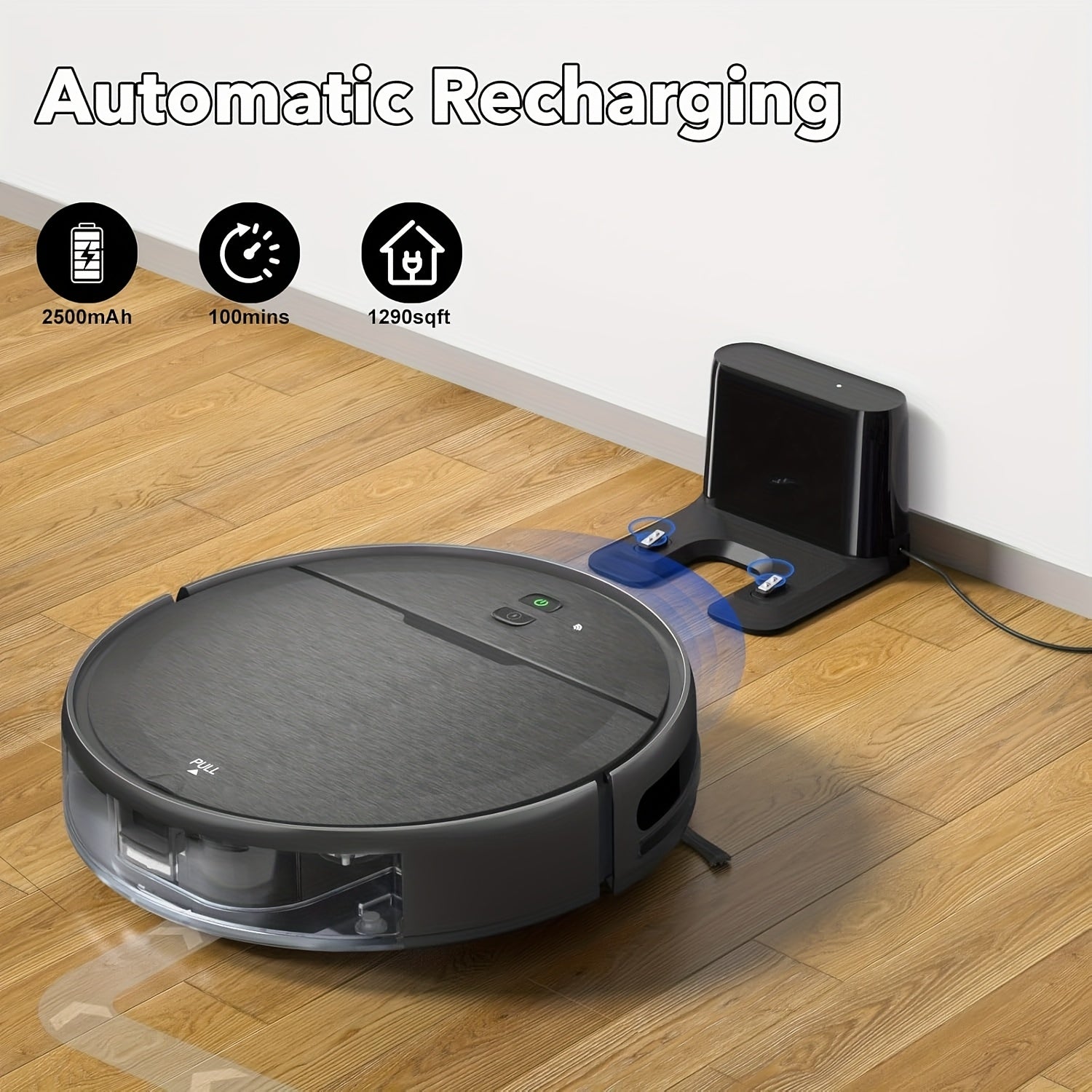Robotic Vacuum Cleaner And Mop Combo, Compatible with WiFi\u002FApp, Self-Charging, Slim, Ideal for Pet Family, Hard Floor, Hair, Low Pile Carpet