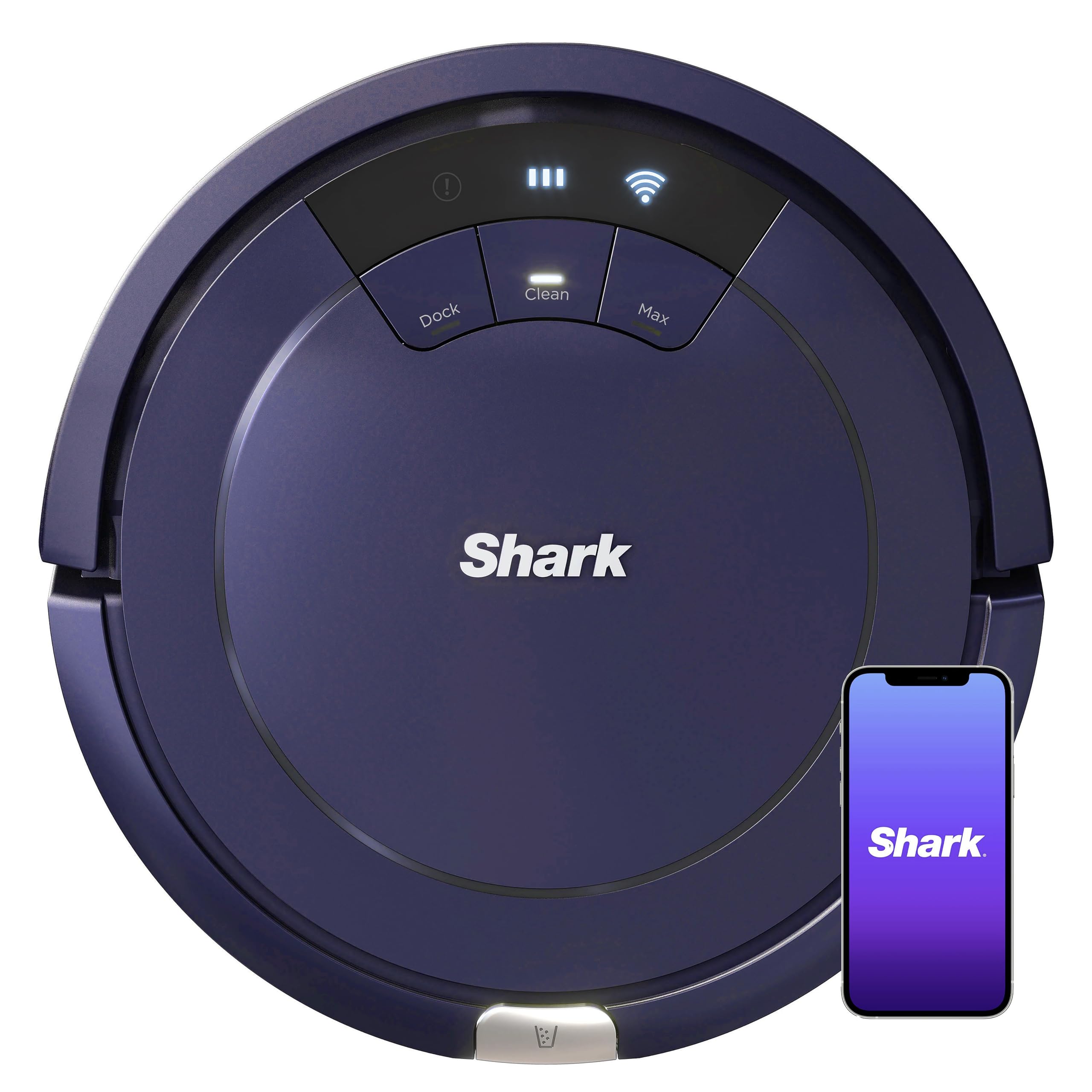SHARK RV765 ION Robotic Vacuum, Wi-Fi Connected, 120min Runtime, Compatible with Alexa, Multi-Surface Cleaning, Deep Royal Blue